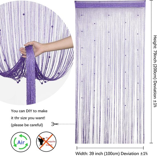 Rideau de porte en fil de rose